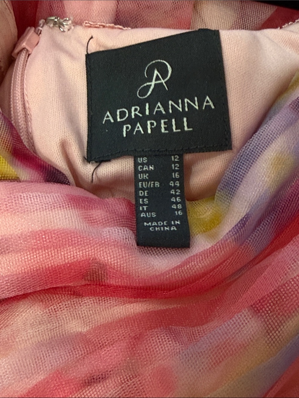 NWT Adrianna Papell $279 MSRP Off-Shoulder Pink Floral Chiffon Floral Maxi Gown - Picture 5 of 9